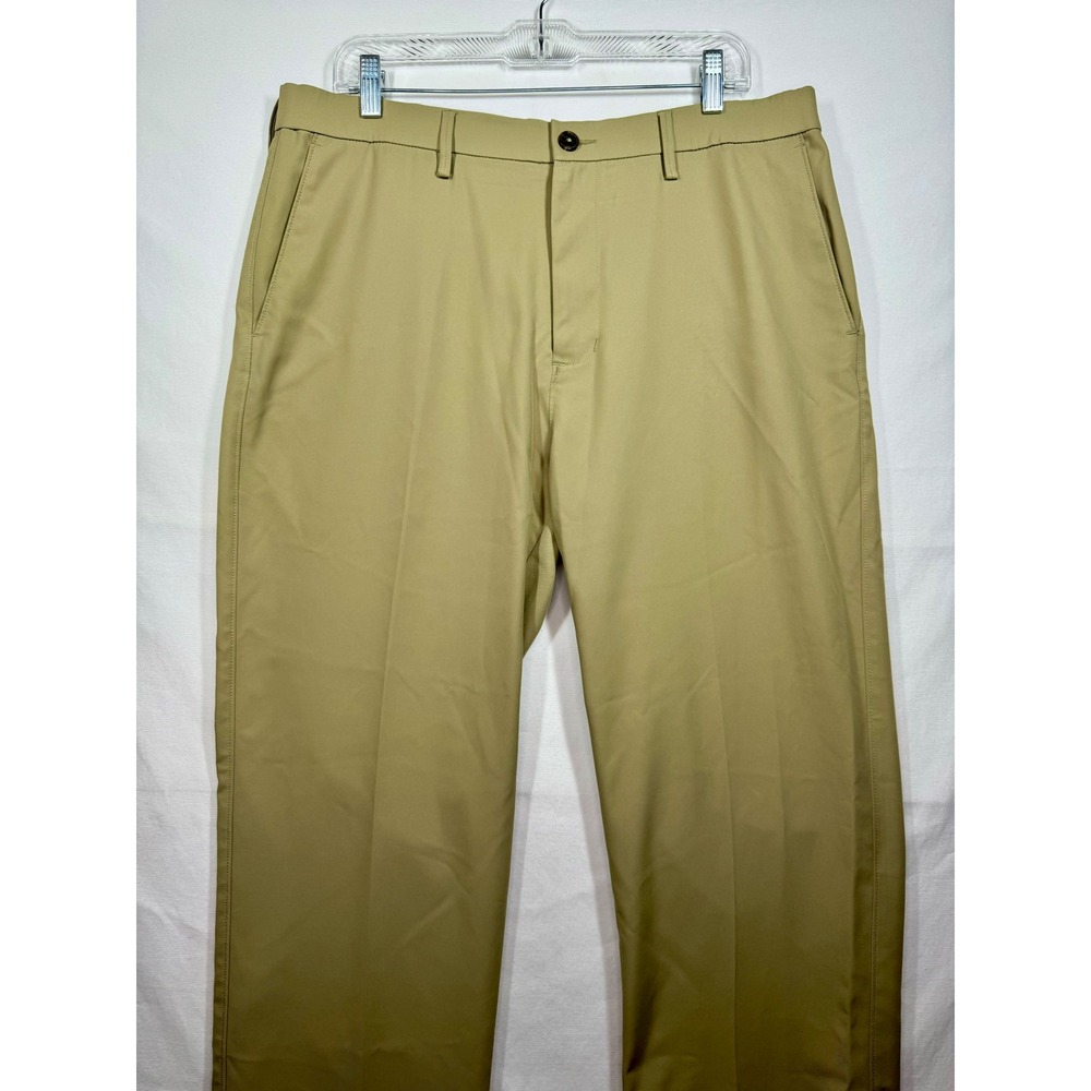 Haggar H26‎ Dress Pants Khaki Beige Flat Front Comfort Waist 36x32